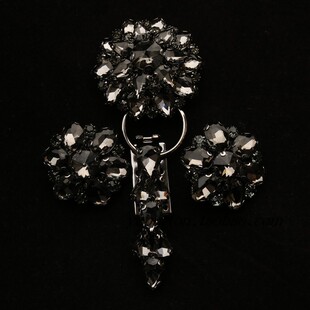 皮草扣子貂皮大衣领口的大扣水钻高档奢华卡子裘皮搭扣钮扣鸭嘴扣