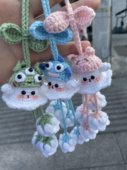 小幽灵铃兰花挂件手工编织毛线针织万圣节礼物布置 成品