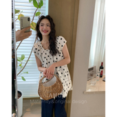 波点无袖 法式 夏日随心配 背心上衣宽松显瘦娃娃衫 AMUM孕妇装