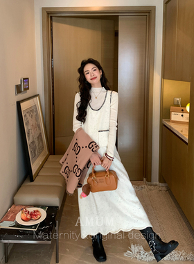 ◆AMUM孕妇装◆中古淘淘乐~小香风针织混色彩点背心裙叠穿无袖裙