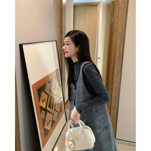 ◆AMUM孕妇装◆苏格兰小调~秋冬叠穿气质小香风毛呢中长款背心裙