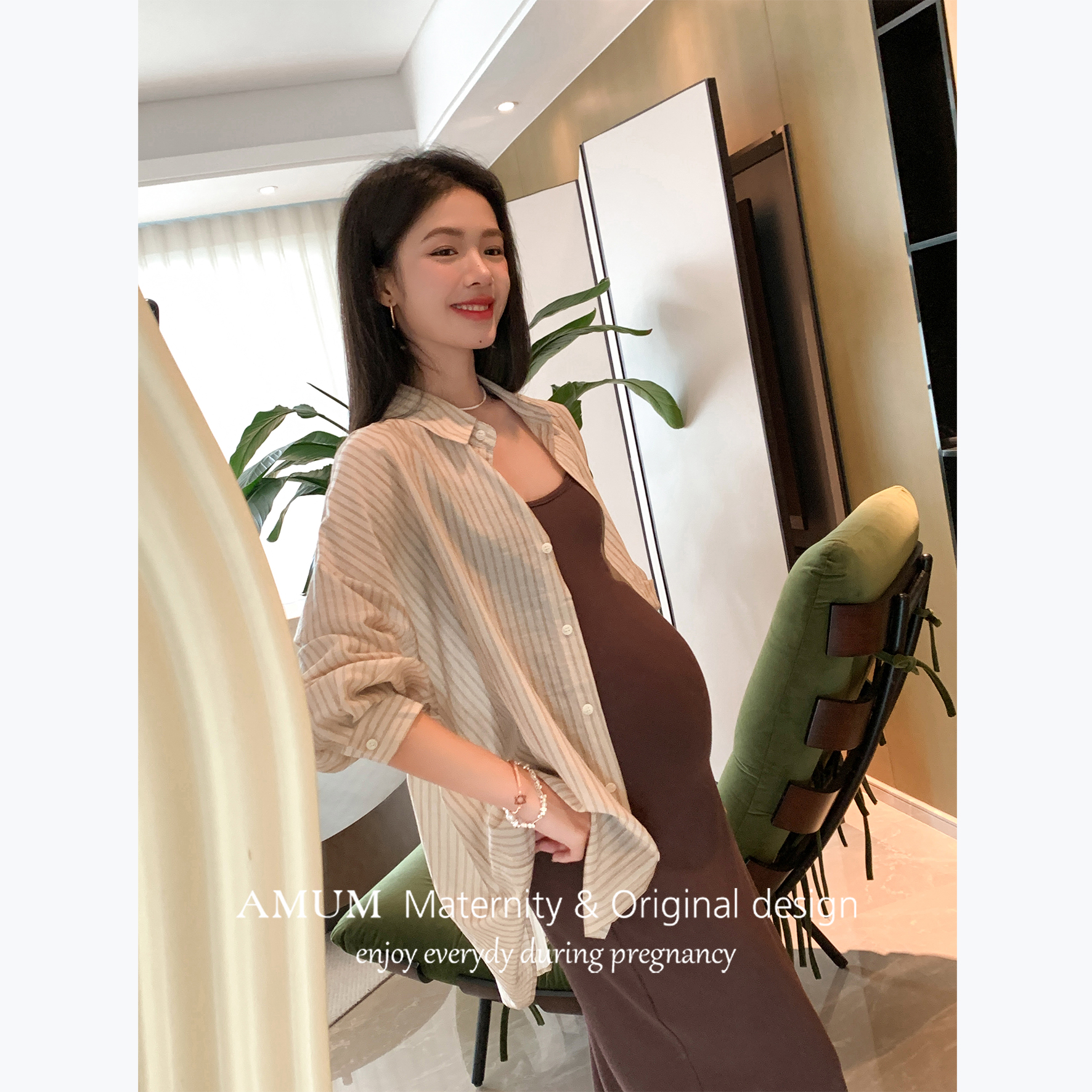◆AMUM孕妇装◆随性holidays~春夏背心裙衬衣套装休闲吊带连衣裙