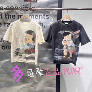 播T恤2026春季BDT1YD1253新款简约休闲印花圆领上衣匹诺曹的故事