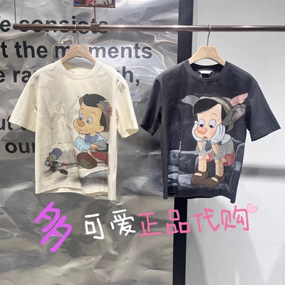 播T恤2026春季BDT1YD1253新款简约休闲印花圆领上衣匹诺曹的故事