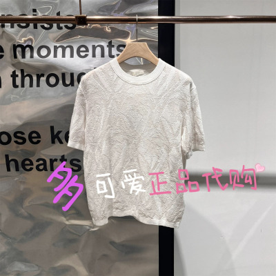 播针织衫2026夏季BDT2SD1901新款复古圆领短袖休闲套头衫幽径花影