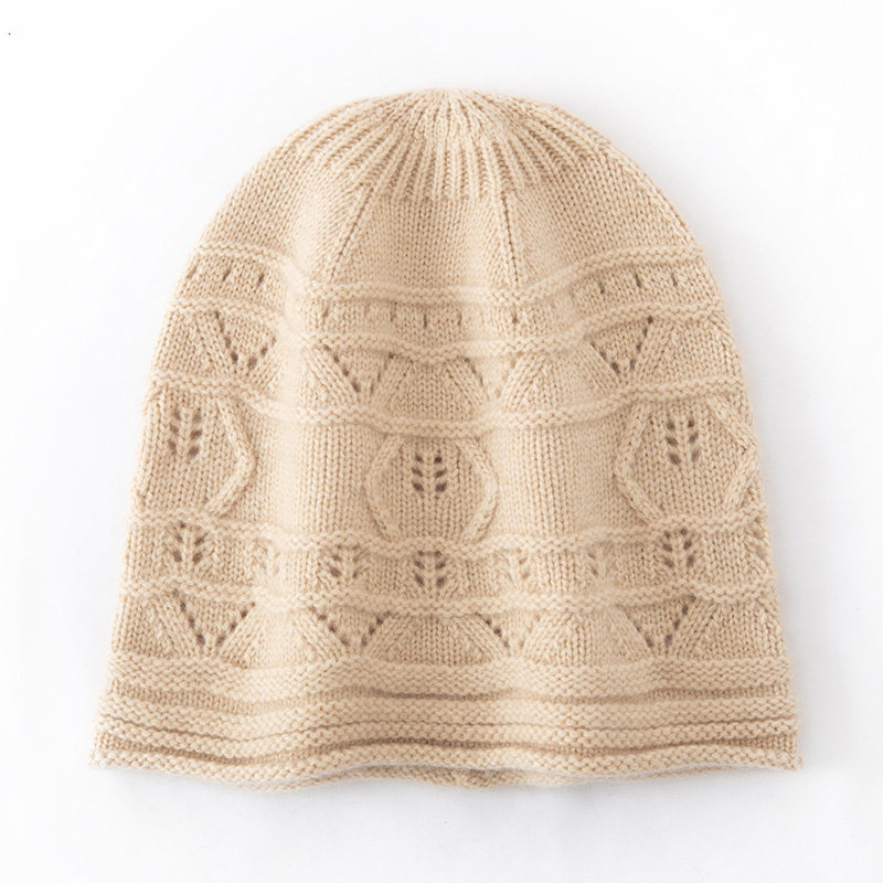 秋冬100纯山羊绒帽子女羊绒针织帽保暖护耳包头帽子堆堆帽月子帽