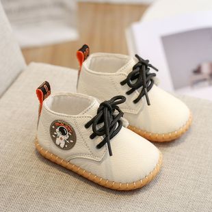 2一周岁男童鞋 子秋季 春秋宝宝透气软底防滑婴儿鞋 真皮学步鞋