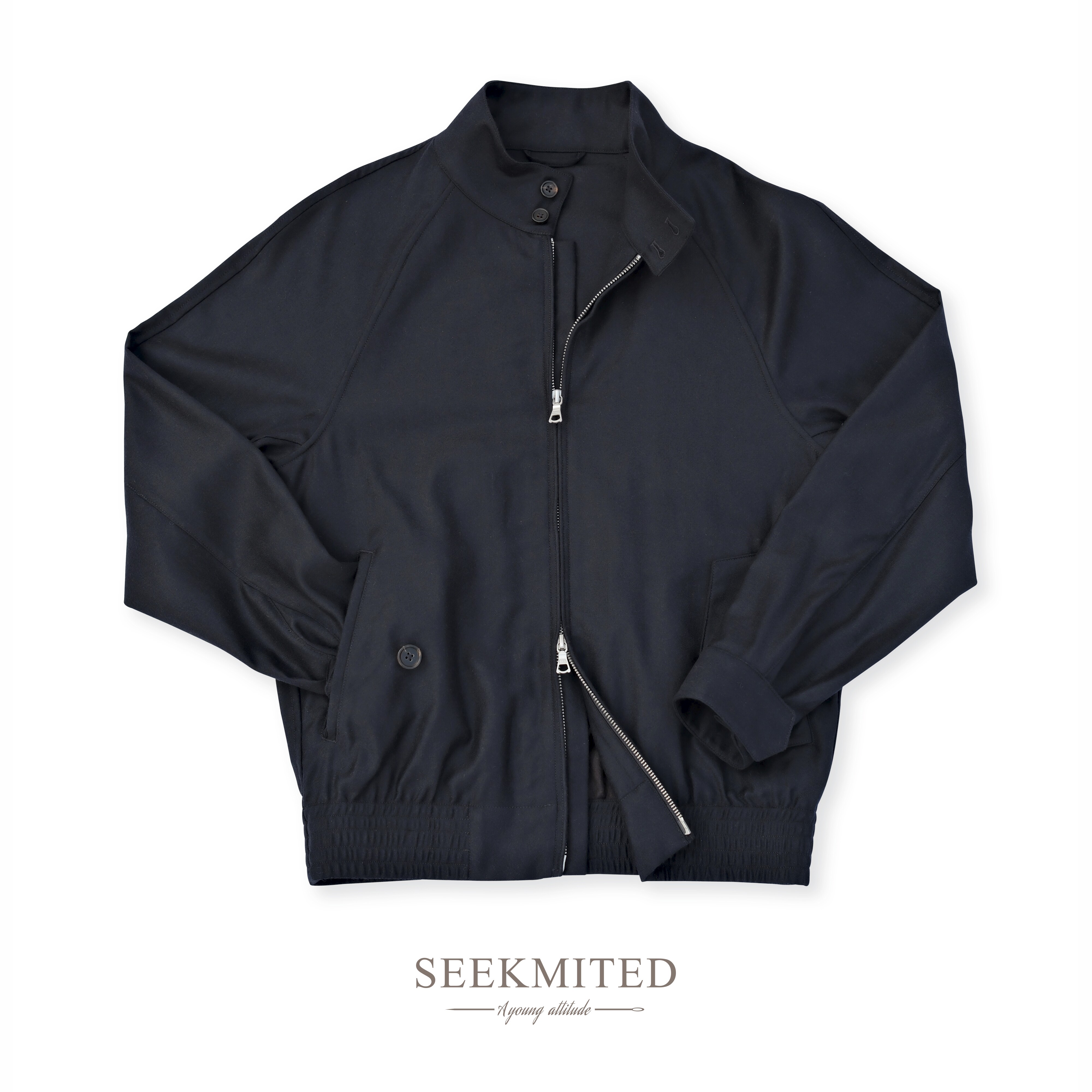 SEEKMITED羊毛G9哈林顿夹克男老钱风立领宽松休闲春秋薄款外套