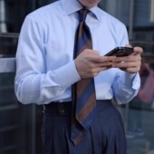 SEEKMITED 衬衣 纯色蓝白长袖 DP免烫男士 商务休闲纯棉大八领衬衫