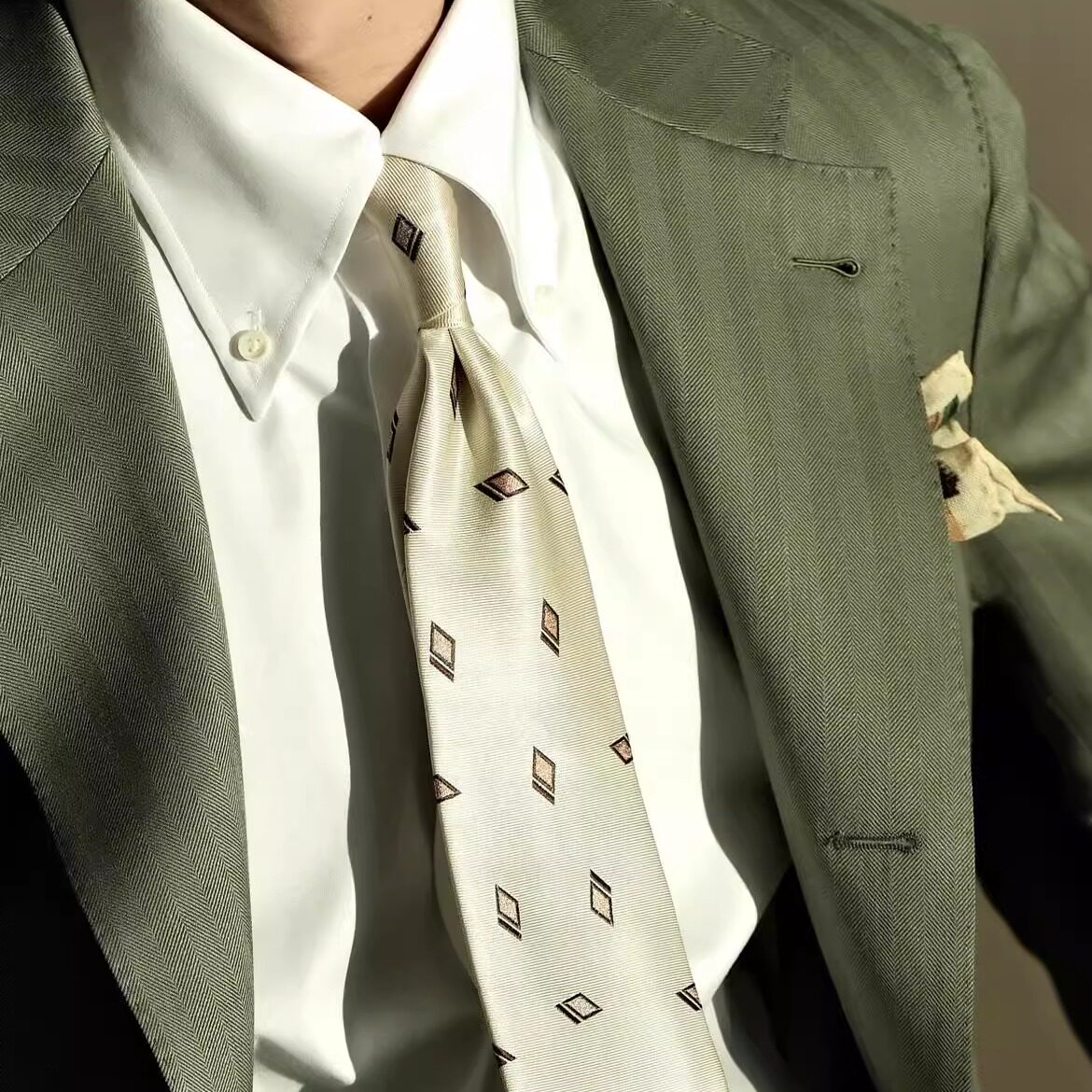 SEEKMITED绿色人字纹羊毛意式西服外套高定半麻衬手工米兰眼西装,男装,西服,淘宝优惠券,粉丝福利购,淘宝优惠卷