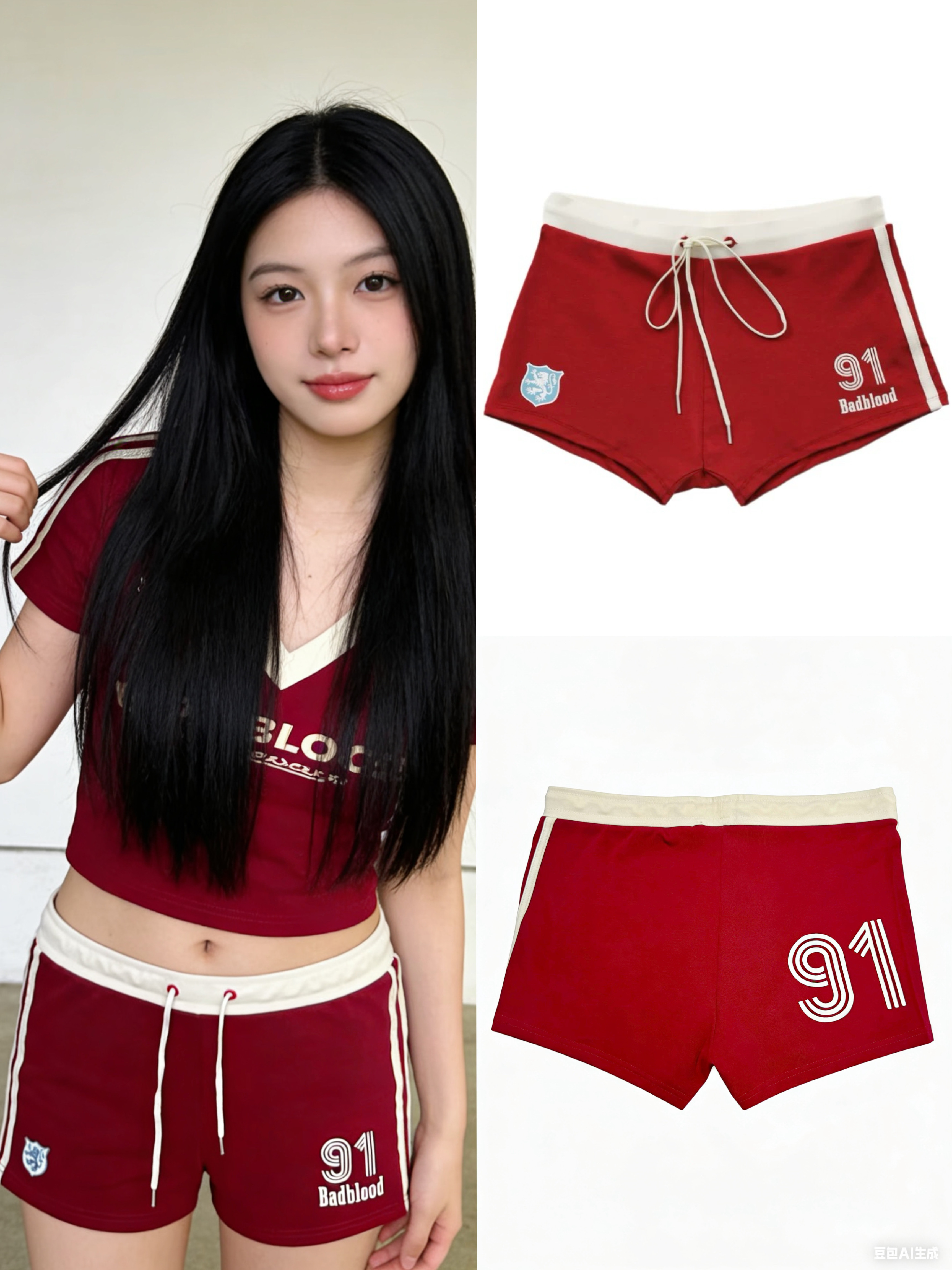 badblood宁艺卓同款超短裤紧身运动裤性感辣妹平角裤健身瑜伽热裤