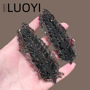 2026新款镶钻树叶发夹女侧边刘海碎发bb夹气质网红头饰超仙发饰女