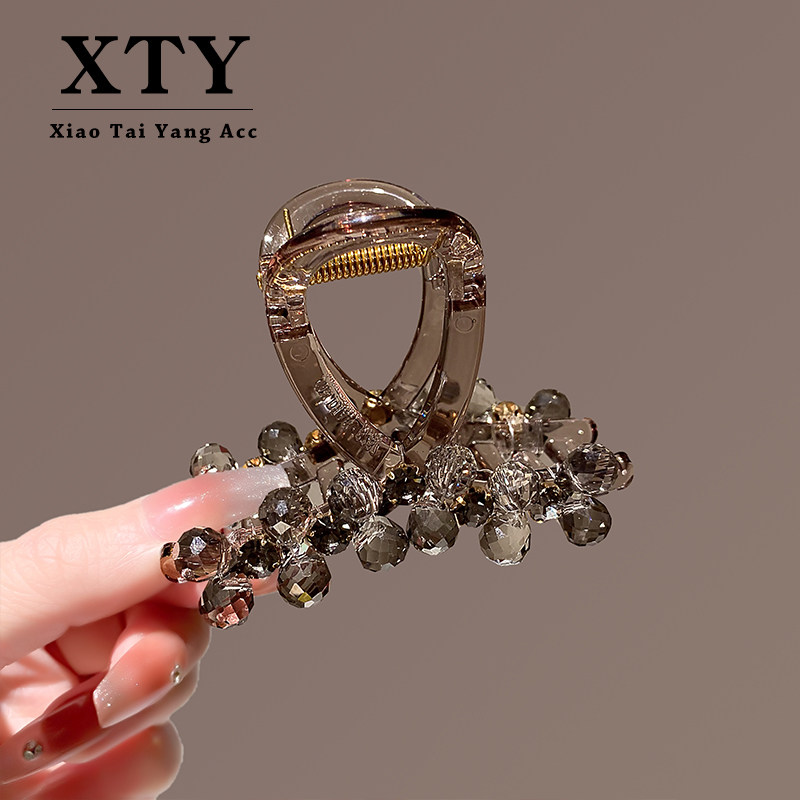 轻奢风2025新款高级感银灰色水晶发卡中号全盘抓夹韩系高端头饰,饰品/流行首饰/时尚饰品新,发饰,淘宝优惠券,粉丝福利购,淘宝优惠卷