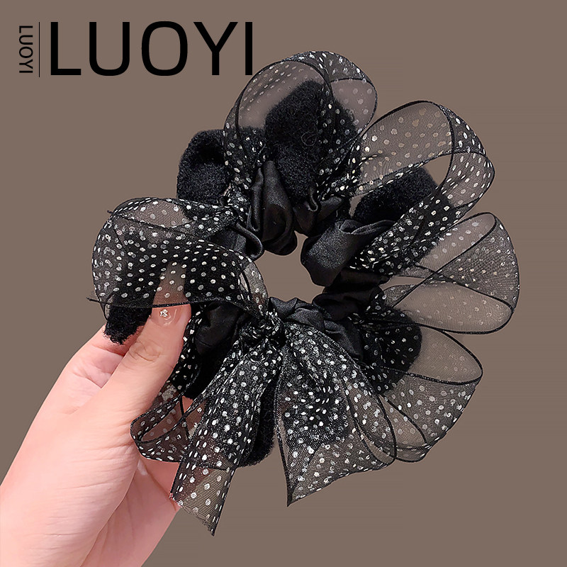 韩国东大门气质波点织带蝴蝶结发圈女复古慵懒风低丸子头发绳头饰,饰品/流行首饰/时尚饰品新,发饰,淘宝优惠券,粉丝福利购,淘宝优惠卷