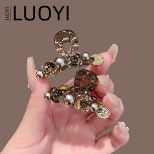 2025新款韩国东大门时尚气质花朵珍珠镶钻小抓夹碎发刘海发夹发卡