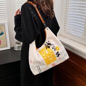 DSYQCYP背包景区2024秋冬新款 暴富钱袋子发财颗粒绒帆布高颜值包