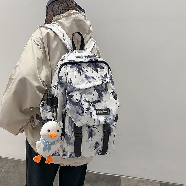 大容量初中生书包高中大学生涂鸦ins潮牌潮酷休闲背包双肩包国风