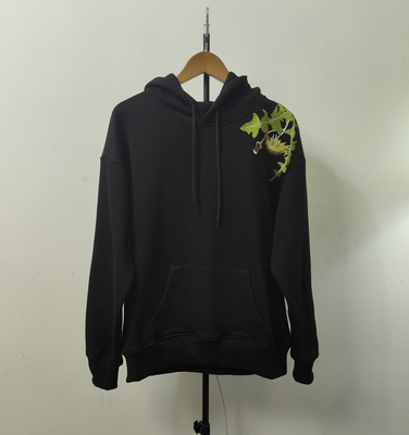 万针刺绣蒲公英大码卫衣