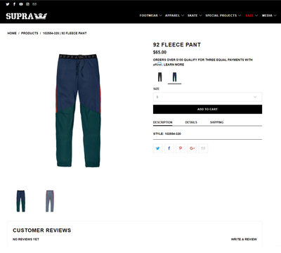 欧美高街撞色拼接运动SUPRA男女