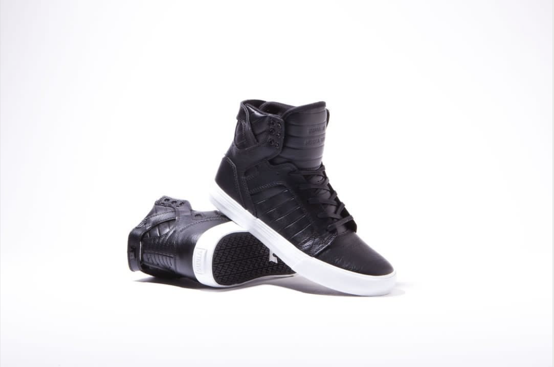 牡牧 Supra Skytop全牛皮褶皱款 黑白秋冬男女中高帮板鞋美潮大码