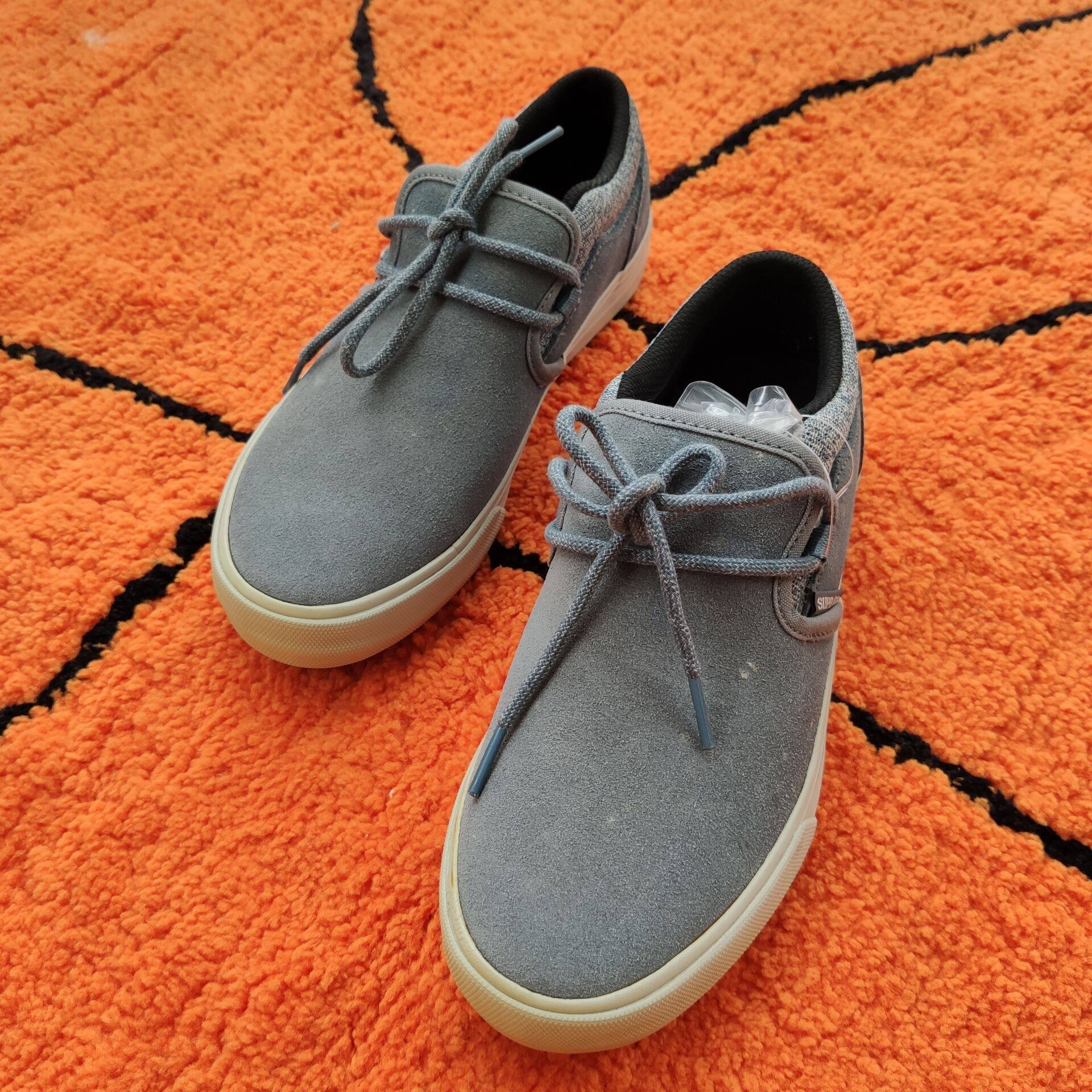 牡牧 Supra Cuban天蓝色翻毛皮+帆布 懒人男女低帮板鞋 百搭滑板