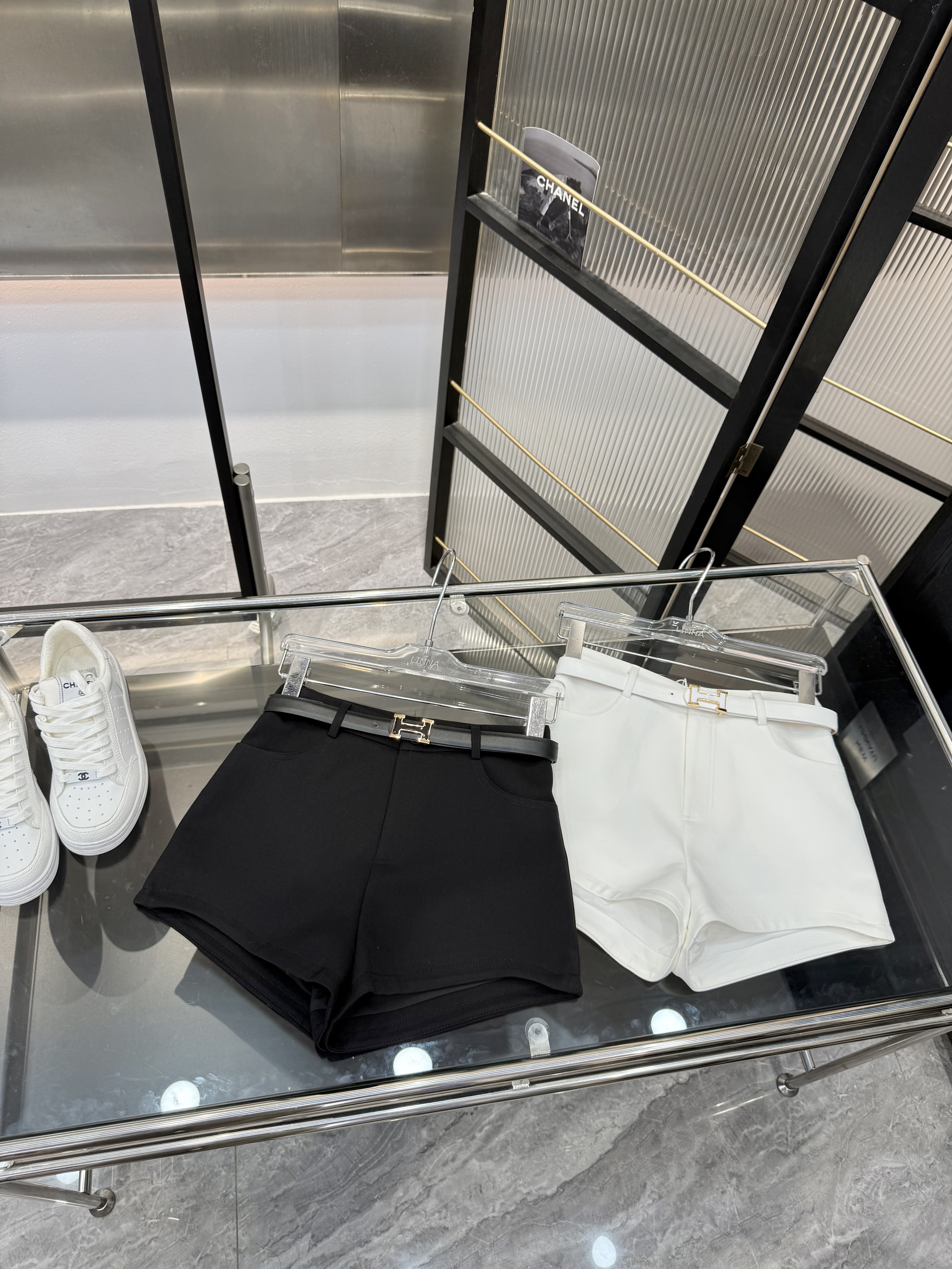 Linnayu夏季新款短裤女高腰纯色设计感韩版气质辣妹a字阔腿西装裤