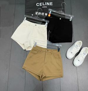 网红a字修身 毛呢冬季 女高腰韩版 短裤 显瘦阔腿口袋潮牌厚百搭 新款