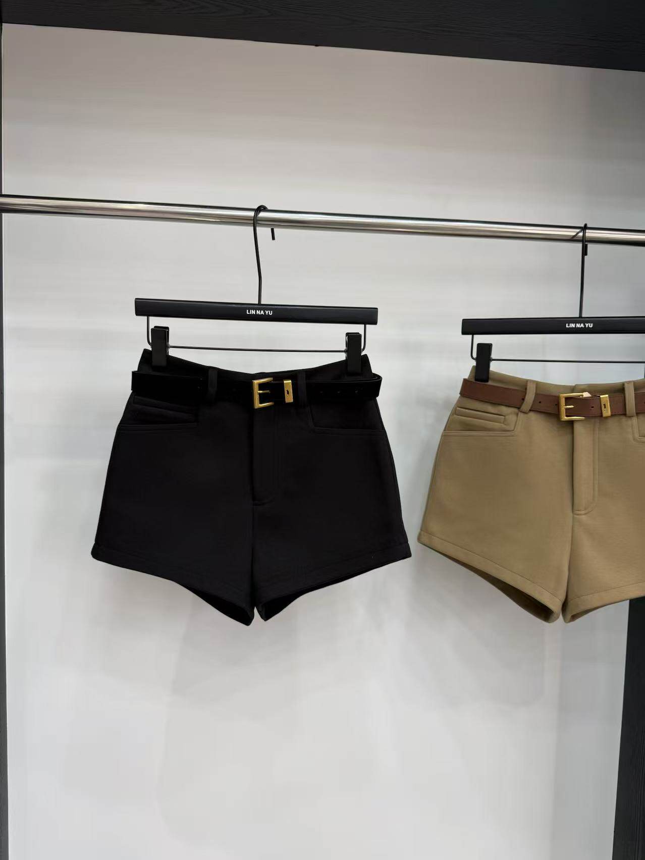 厚冬季新款毛呢短裤女高腰修身韩版网红阔腿a字百搭气质口袋打底