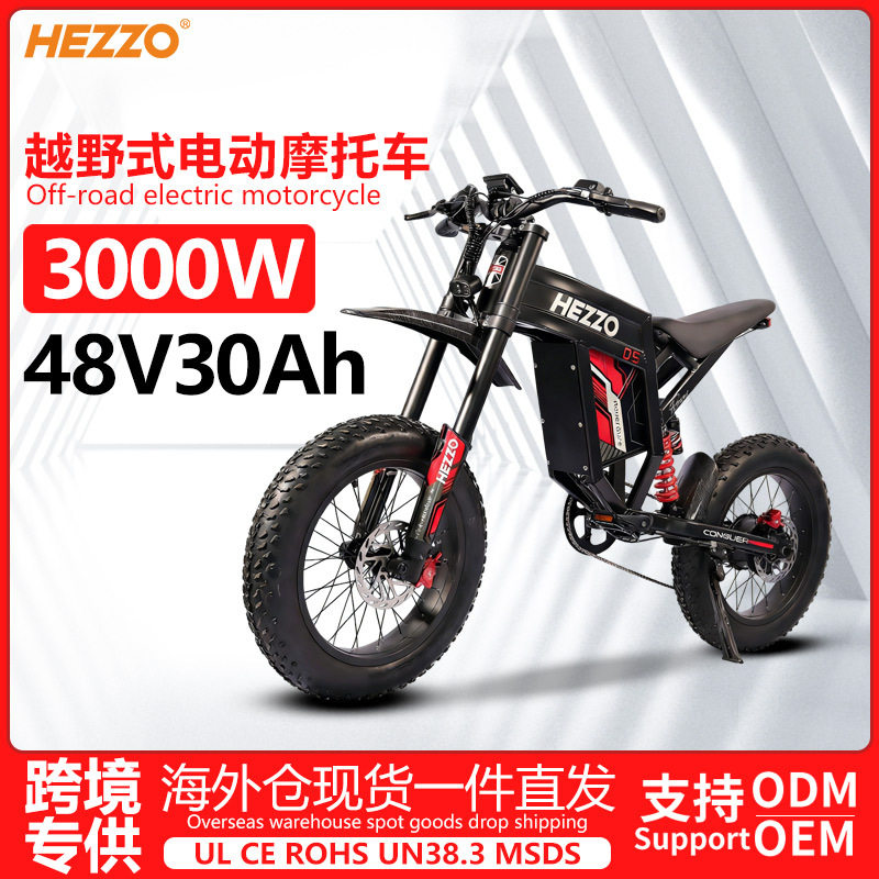 48V3000W电动越野车中置高速电机锂电长续航双碟刹电动山地摩托车