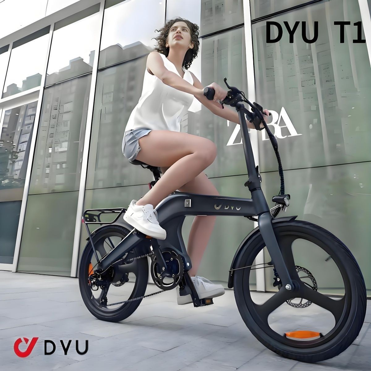 大鱼外贸跨境电动自行车助力小型车超轻便折叠两轮电动车7变速T1