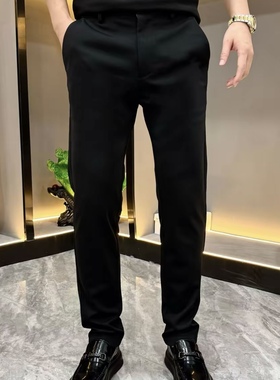 K4060秋冬黑色裤男士弹力加绒西裤商务休闲百搭休闲裤直筒休闲裤