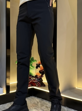 K6666鸟家同款户外裤子秋冬运动休闲裤男士时尚黑色弹力户外裤。