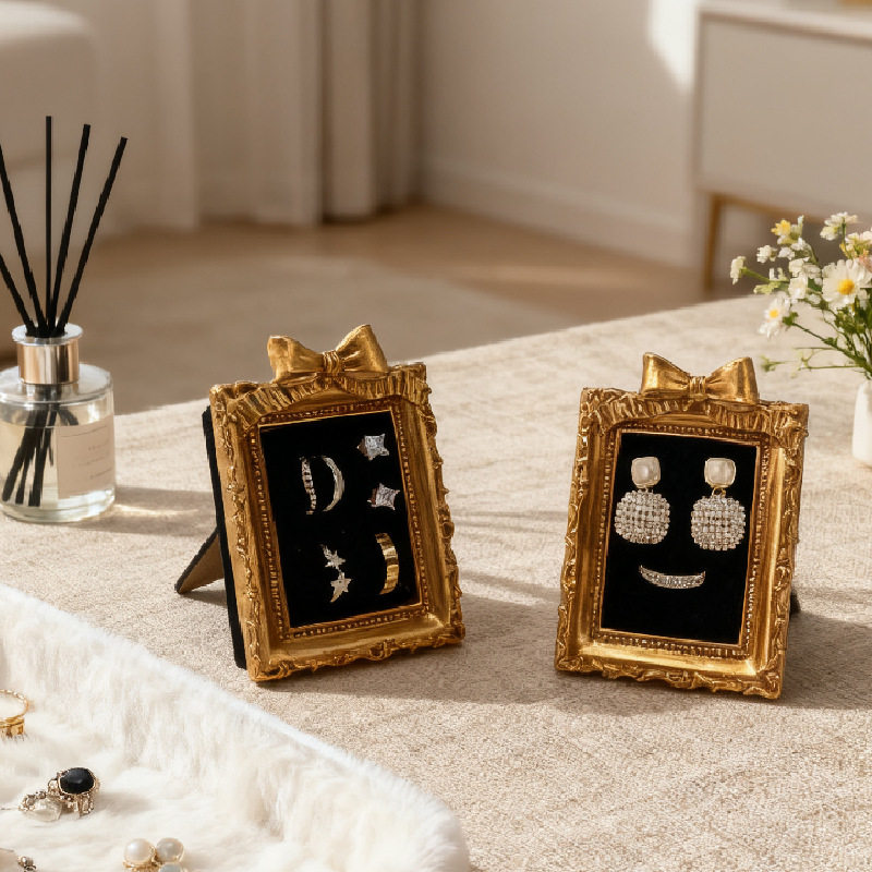 跨境拍照道具维多利亚风耳环美甲戒指托摆件相框饰品托首饰展示架