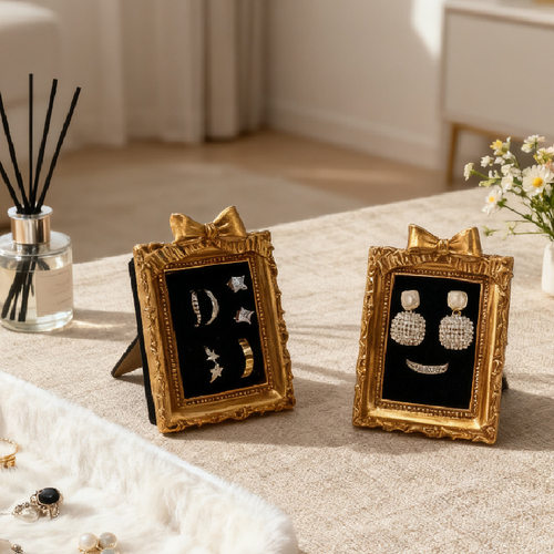 跨境拍照道具维多利亚风耳环美甲戒指托摆件相框饰品托首饰展示架