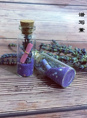 薰衣草瓶干花许愿瓶幸运星木塞瓶玻璃手工制作礼物圣诞节日礼品