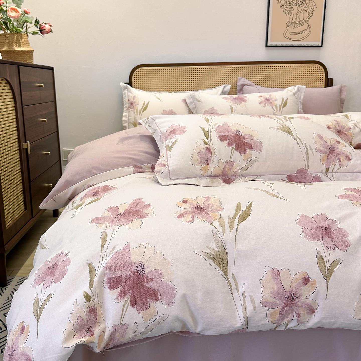 新疆包邮加厚秋冬季全棉磨毛四件套床笠床单保暖纯棉被套2025新款