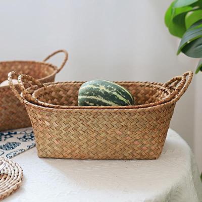 新疆包邮竹编果盘草编水果篮海草编织竹篮箩筐零食筐鸡蛋蔬菜篮子