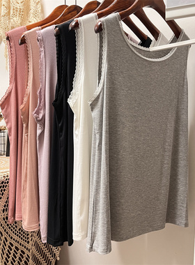 200斤大码蕾丝边女生螺纹打底背心胸围100-150cm