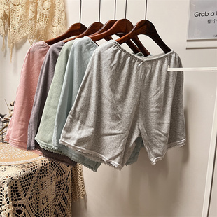 包邮 外贸大码女生软软糯糯打孔棉四角安全短裤家居睡裤130-220斤