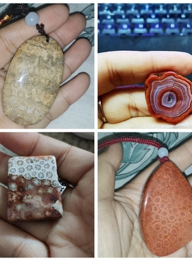 化石珊瑚玉玉项链深海吊坠