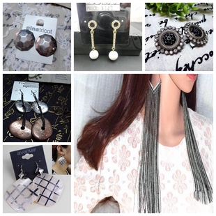 新品波西米亚夸张个性锁骨长彩色霸气耳环大款首饰现货轻奢小众