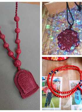 饰品礼物女款玫瑰花吊坠紫金砂