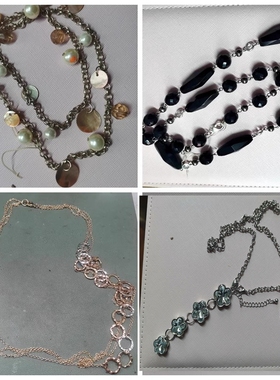 潮人黑色轻奢气质三角字母钛钢项链ins个性创意吊坠女毛衣链森女