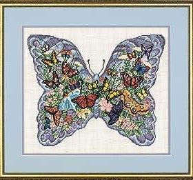 Dim35007 蝴蝶 蝶中蝶 十字绣 saga格式XSD重绘源文件电子图纸