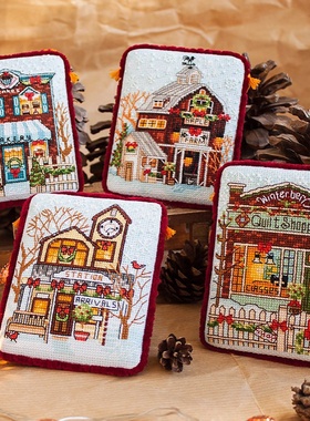 Dim70-08954冬日村庄挂饰 十字绣 saga格式XSD重绘源文件电子图纸