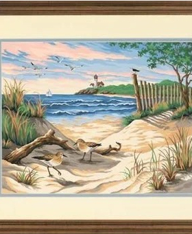 Dim13634 美丽海滩沙滩 十字绣 saga格式XSD重绘源文件电子图纸