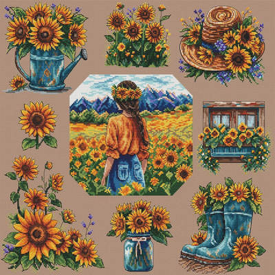 十字绣saga格式XSD重绘电子图纸源文件 向日葵样本