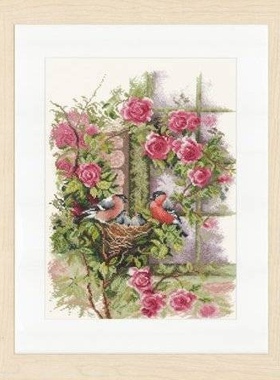 Lanarte 34808 玫瑰丛的鸟巢 十字绣saga格式XSD重绘电子图纸源文