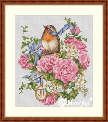 Merejka K-28小鸟玫瑰戒指 十字绣saga格式XSD重绘源文件电子图纸