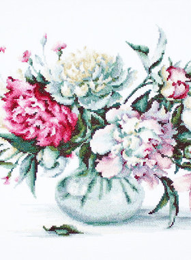 Luca-S B2263 牡丹花瓶  十字绣 saga格式XSD重绘源文件电子图纸